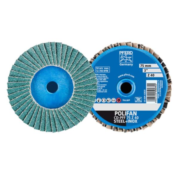 3 inch 40 grit quick change mini polifan wheel