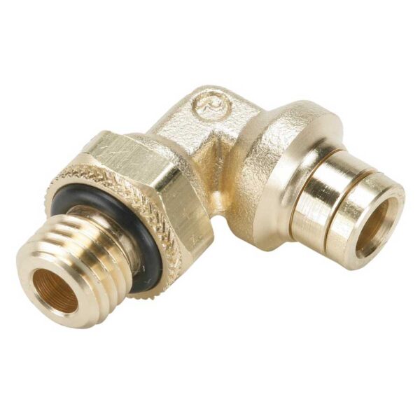 Metric Push In Brass Male Swivel Elbows