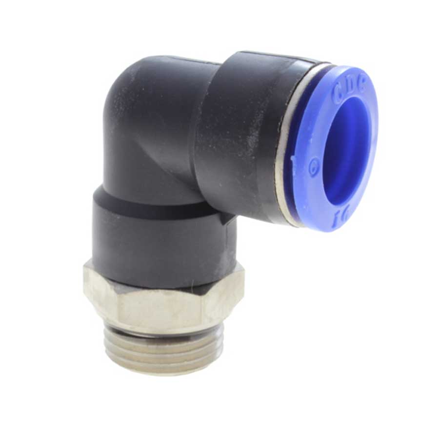 Metric Poly Push Male Elbow Swivel