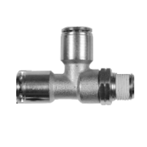 Poly Push Brass Swivel Male Run Tee