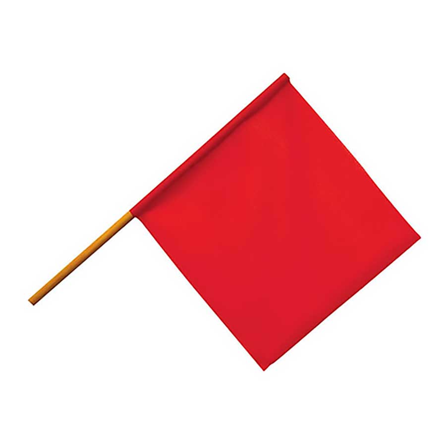 18" warning mesh flag on wooden dowel