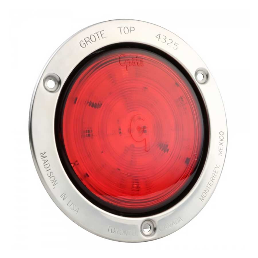 4" Full Pattern Theft Resistant Flange LED Stop Tail Turn Lights